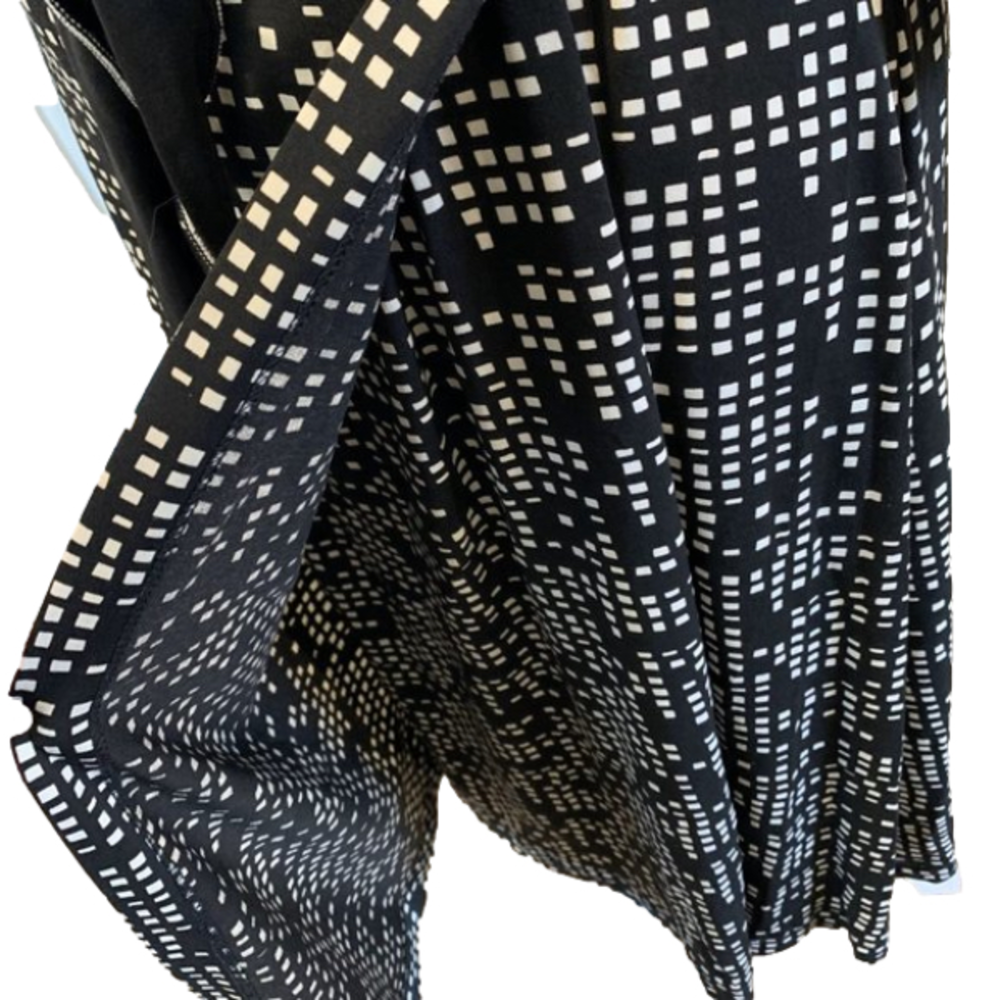 Max Studio Checkered wrap dress, Beige & Black, Long Sleeve, Poly/Spandex blend - Picture 5 of 6